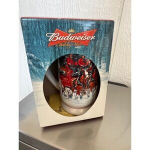 Budweiser Holiday Stein 2007 Clydesdales Winter Scene Ceramic Collectible Mug